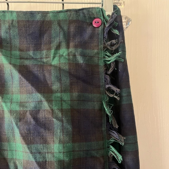 Robin Sinkler Vintage Green and Blue Plaid Pencil Skirt - Picture 2 of 6